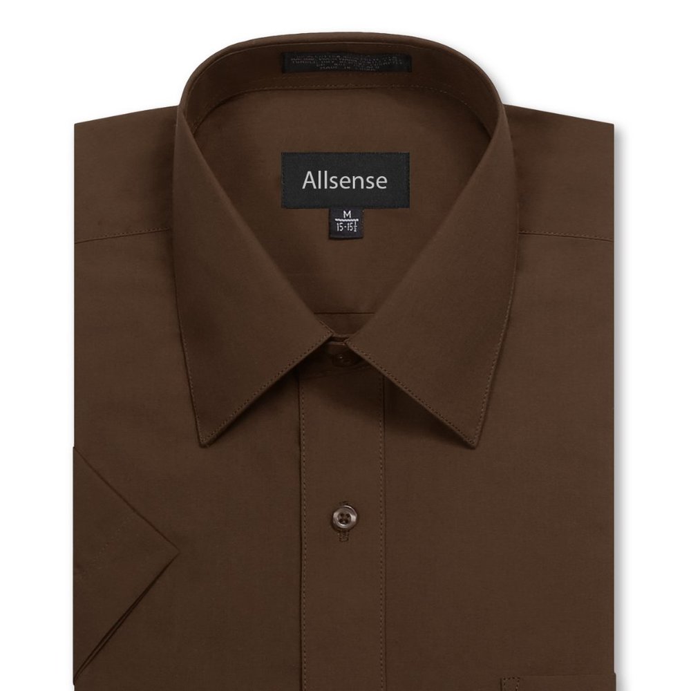 Men's Regular Fit Short-Sleeve Dress shirt Brown